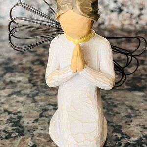 Willow Tree Cream and Gold Angel Sculpture